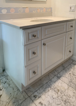 Single sink vanity paint grade revere door style for west hills California customer 0